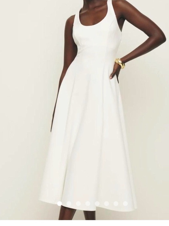 Reformation White Midi sleeveless Dress size large - Picture 2 of 7